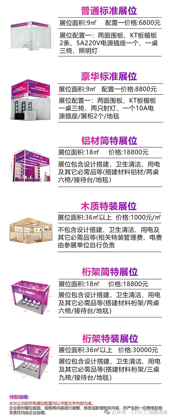 参展展位标准
